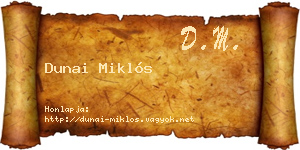 Dunai Miklós névjegykártya